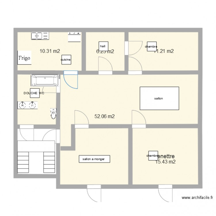 plan appartement 95 m2