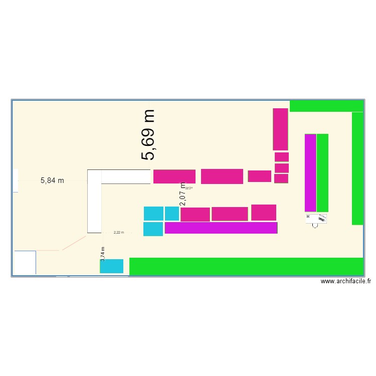 Zone log prépa 2. Plan de 1 pièce et 450 m2