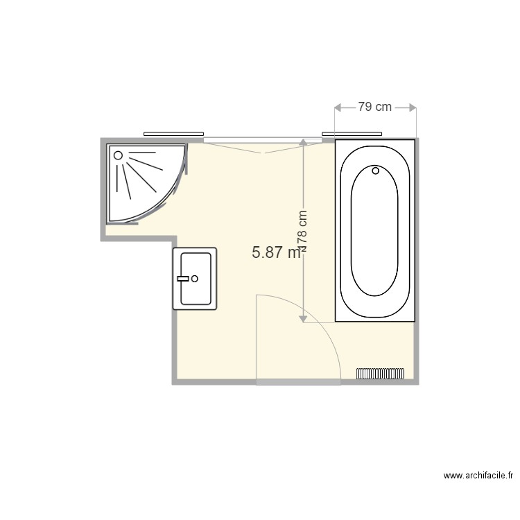 SDB. Plan de 0 pièce et 0 m2