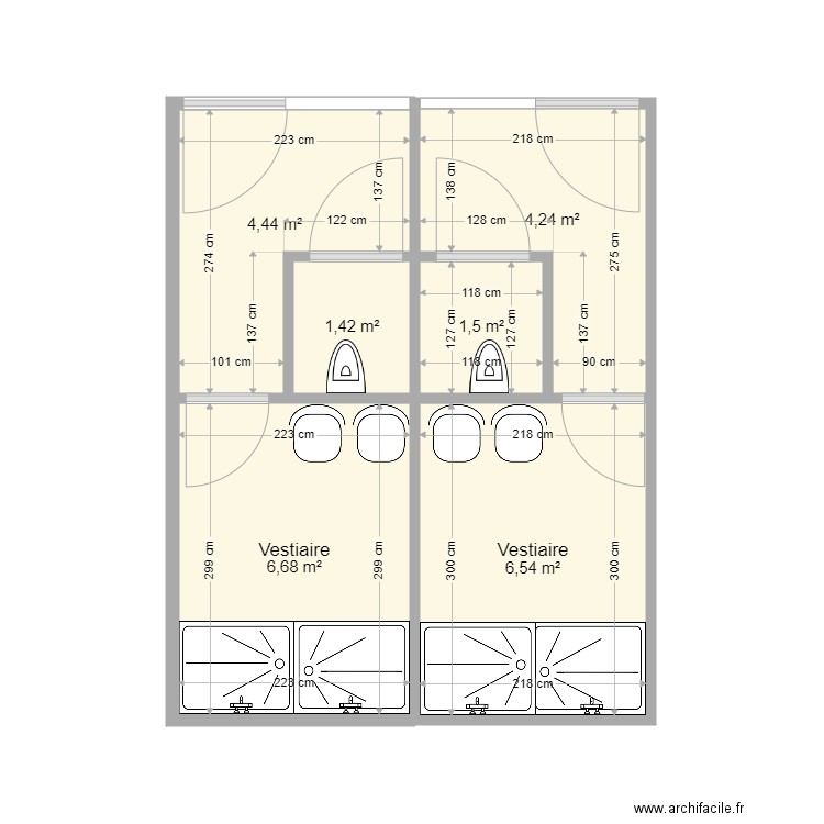 20 pieds Vestiaire TC propo 2 unit. Plan de 0 pièce et 0 m2