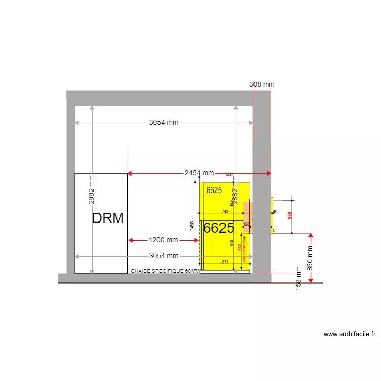 COUPE EXISTANT LUPINO 6625. Plan de 