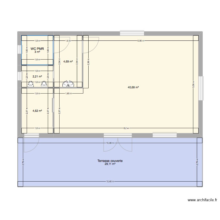 Plan 3 bis. Plan de 6 pièces et 84 m2