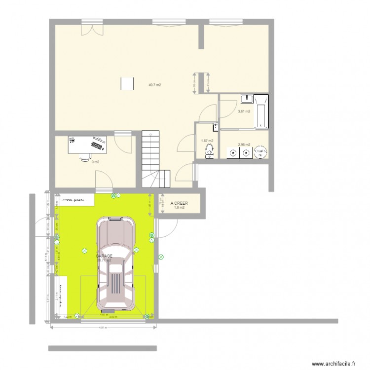 plan avec extension garage 05052016. Plan de 0 pièce et 0 m2