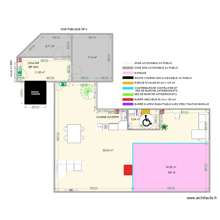 STUDIO URBAN apr&egrave;s travaux espace de rotation sanitaires . Plan de 0 pièce et 0 m2