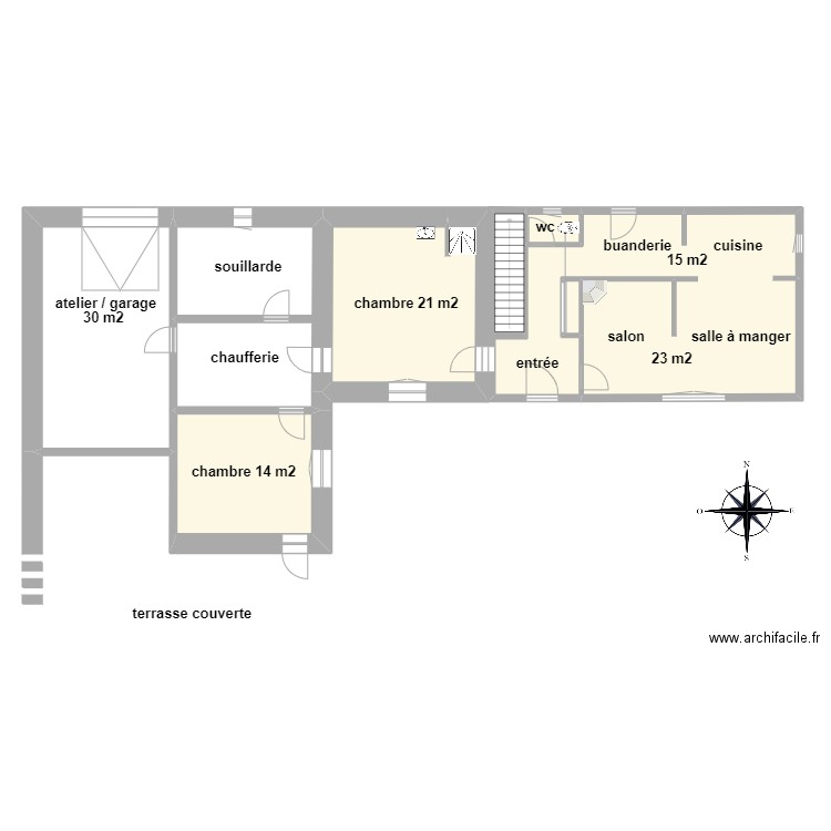 libaros rdc. Plan de 0 pièce et 0 m2