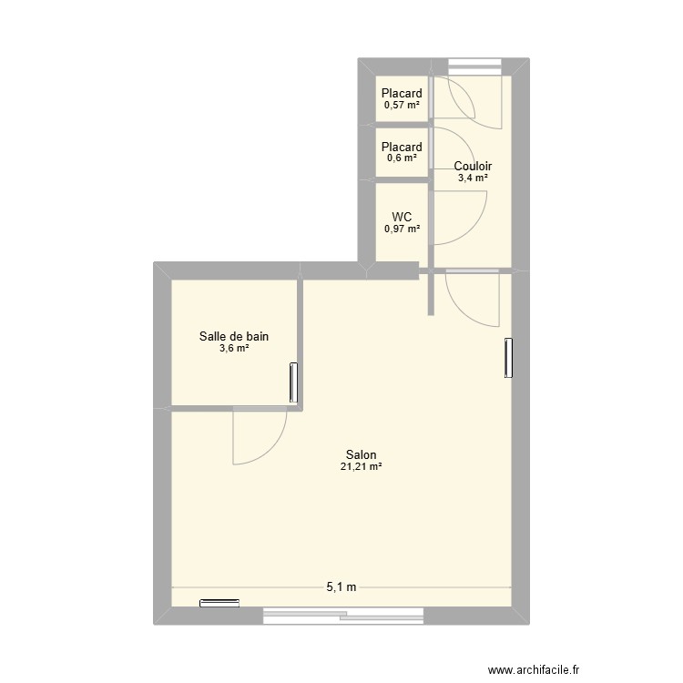 C21 villas d'opale. Plan de 6 pièces et 30 m2
