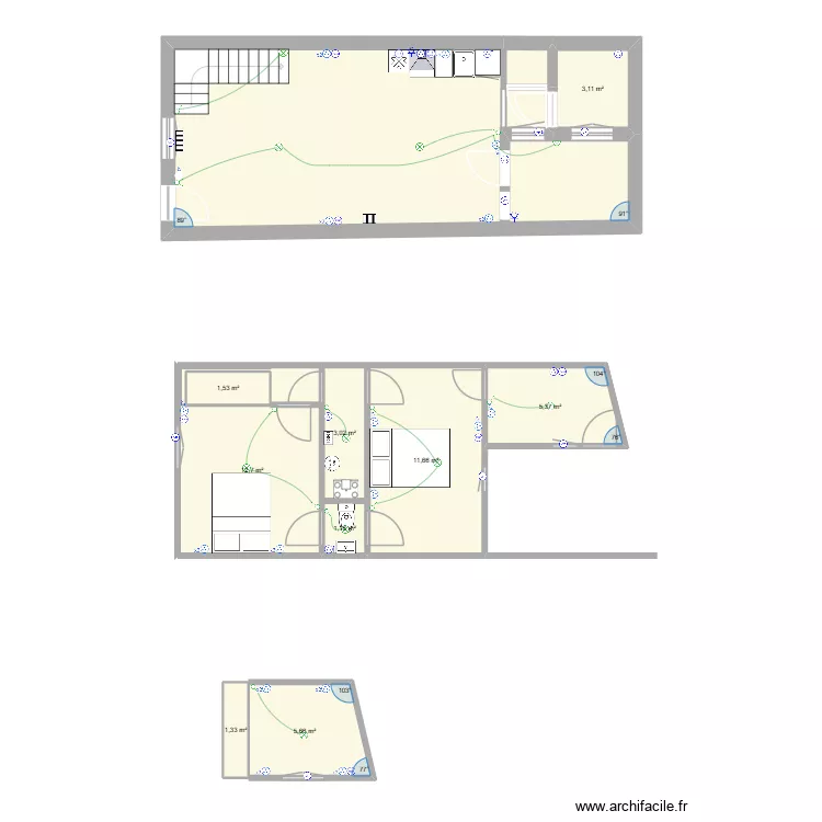 GENISSEL. Plan de 18  et 166 m²