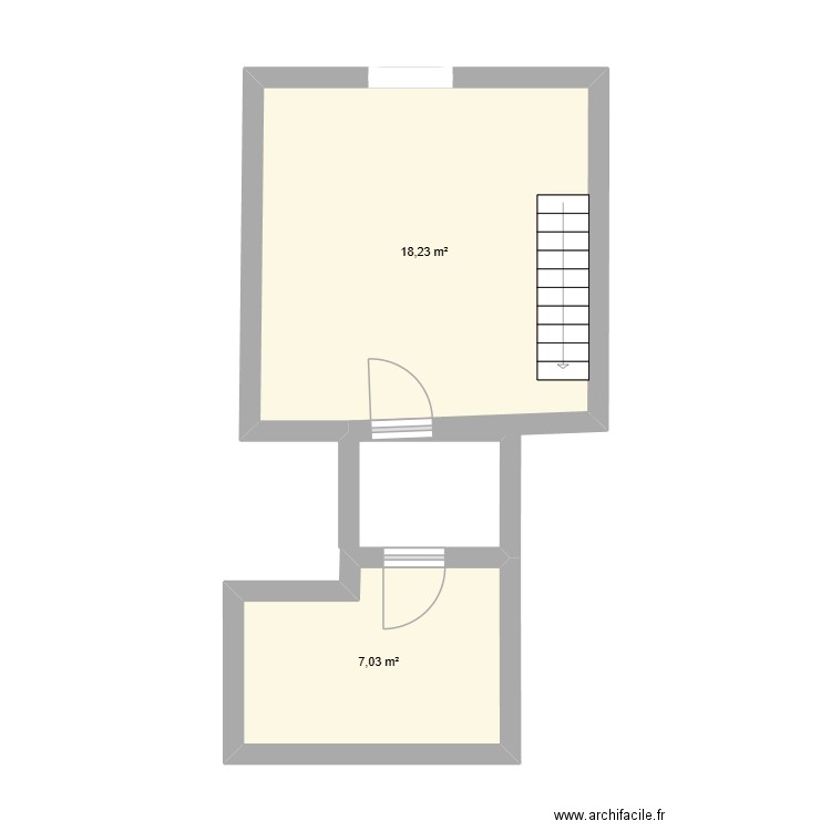 1malo. Plan de 2 pièces et 25 m2