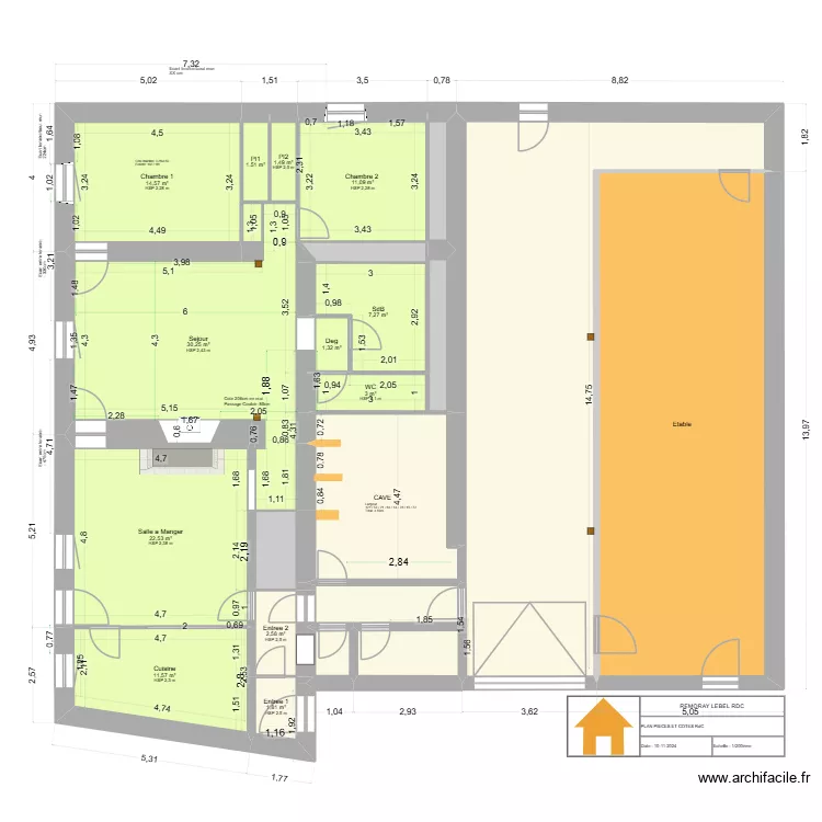 Remoray RdC. Plan de 22 et 260 m² Remoray RdC. Plan de 22 et 260 m²