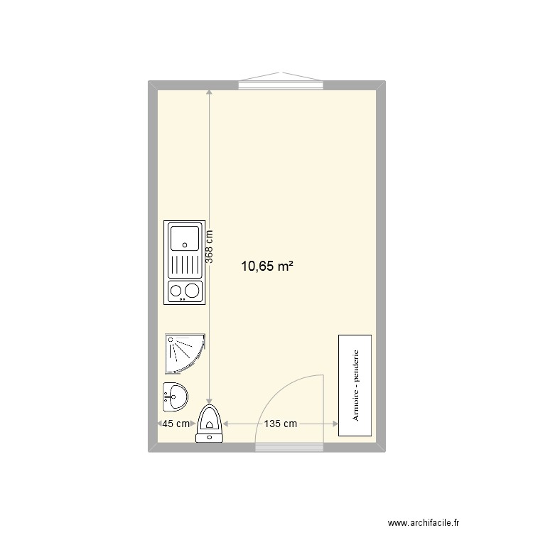 42 Mont Valérien. Plan de 1 pièce et 11 m2