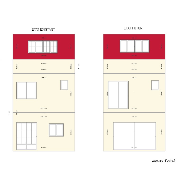 Plans facade Marquette. Plan de 0 pièce et 0 m2