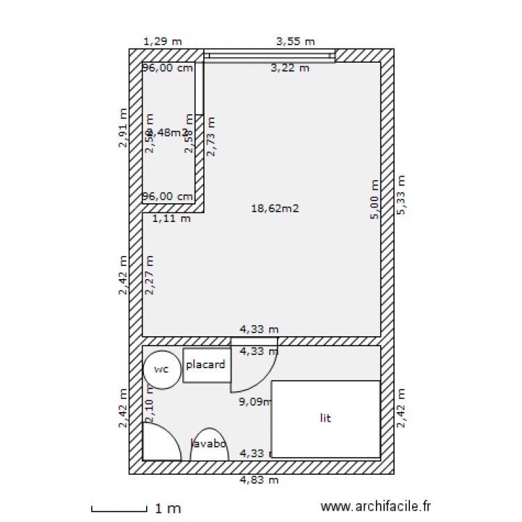 appart jo. Plan de 0 pièce et 0 m2