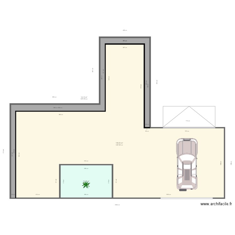 JAck Boulaide. Plan de 3 pièces et 192 m2