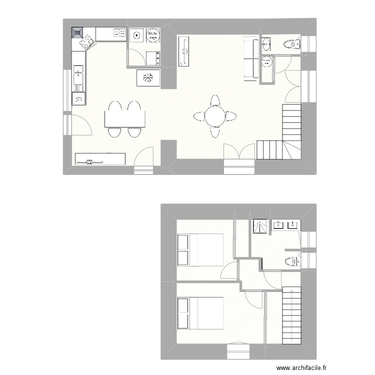 plan maison mamie Denise 2. Plan de 9 pièces et 81 m2
