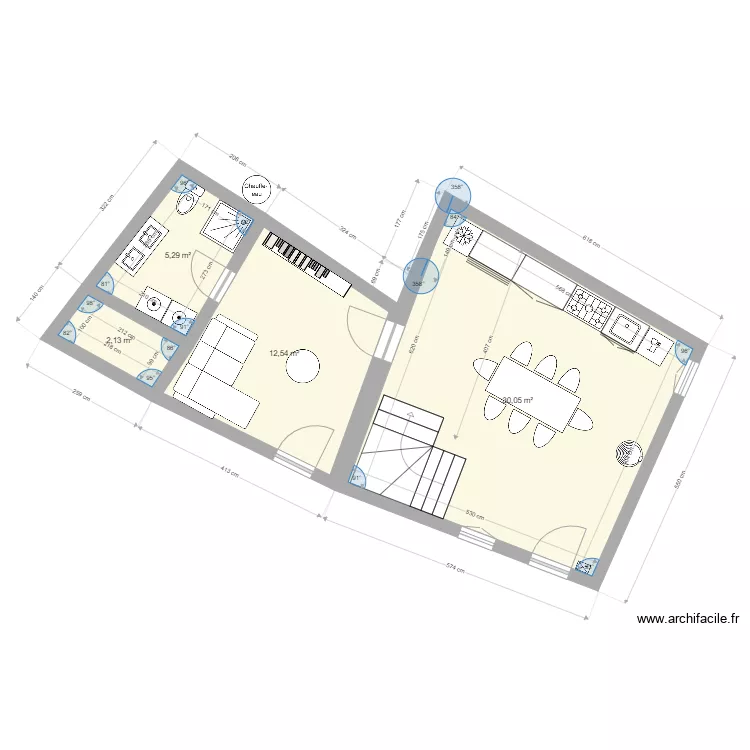 Projet RDC Gites. Plan de 