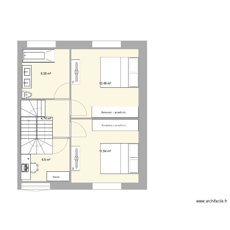 Maison Etage plan Cible V1. Plan de 0 pièce et 0 m2