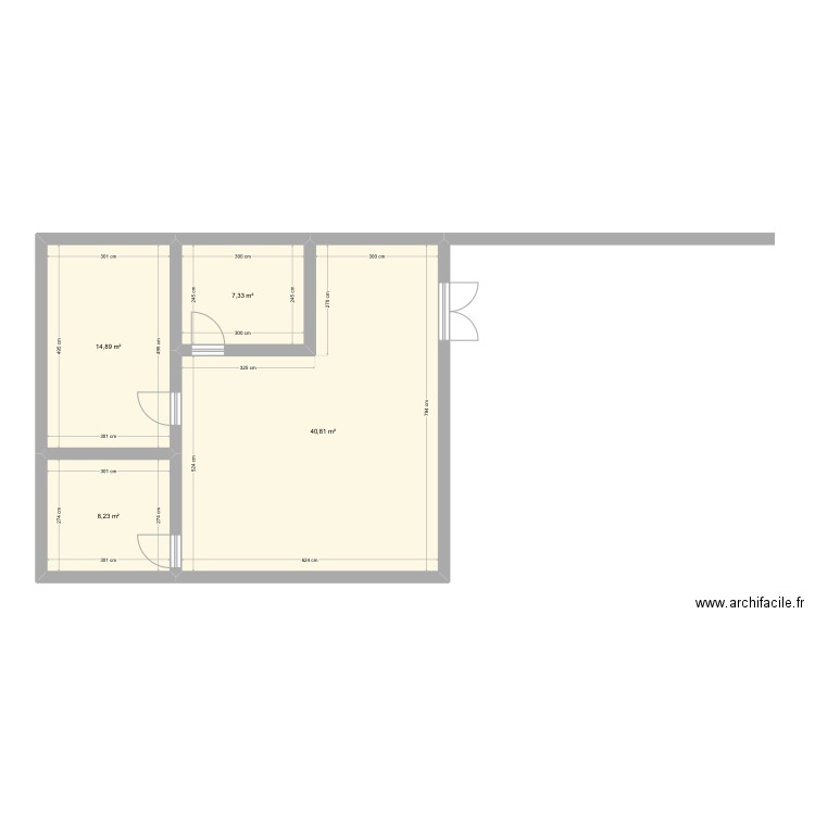 Islam. Plan de 4 pièces et 71 m2