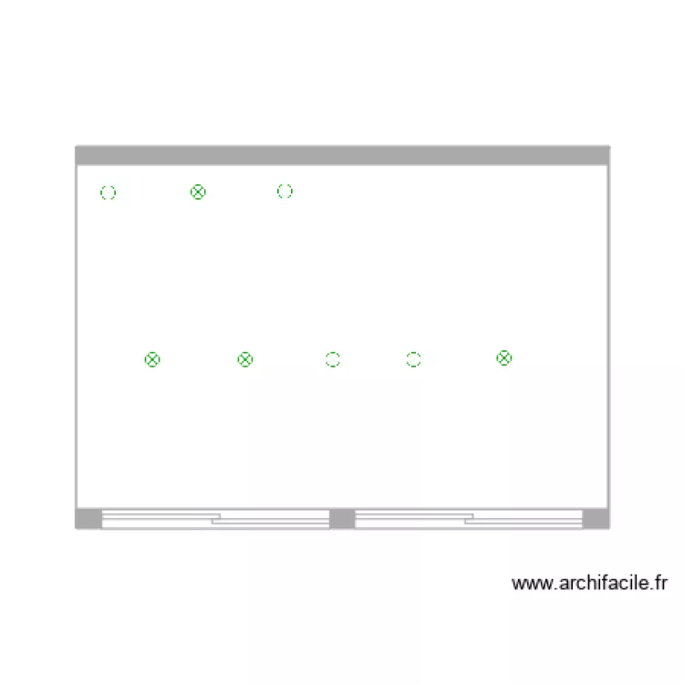 Implantation &eacute;clairage v&eacute;randa Ren&eacute;. Plan de 