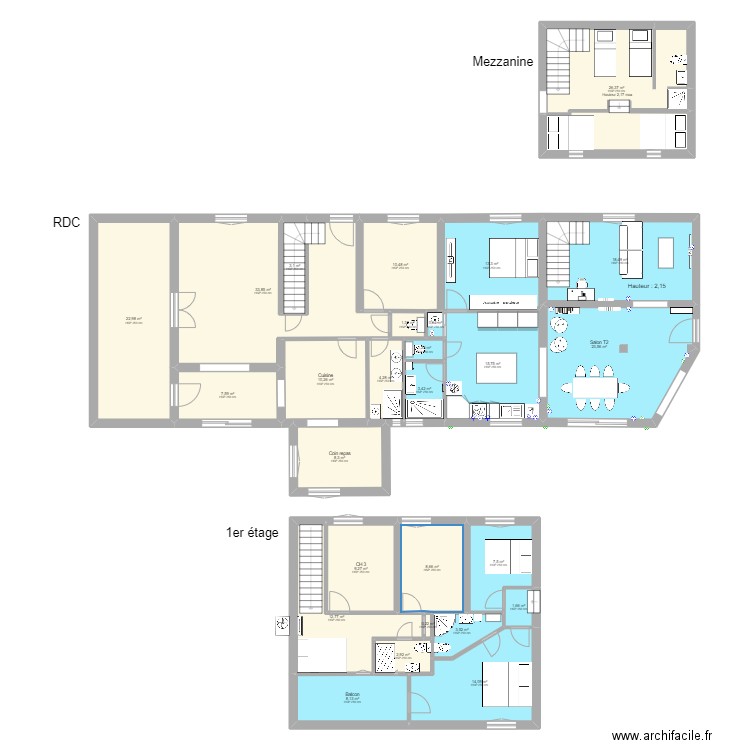 CAVALAIRE plan VF travaux V3. Plan de 27 pièces et 274 m2