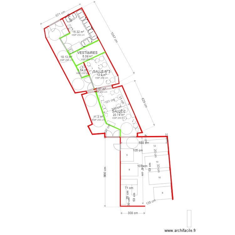 CLERMONT COQUE SALLE 13. Plan de 8 pièces et 86 m2