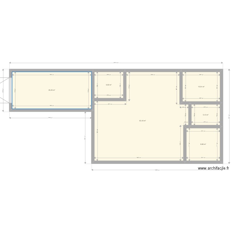 Maison Plain Pied 1. Plan de 6 pièces et 121 m2