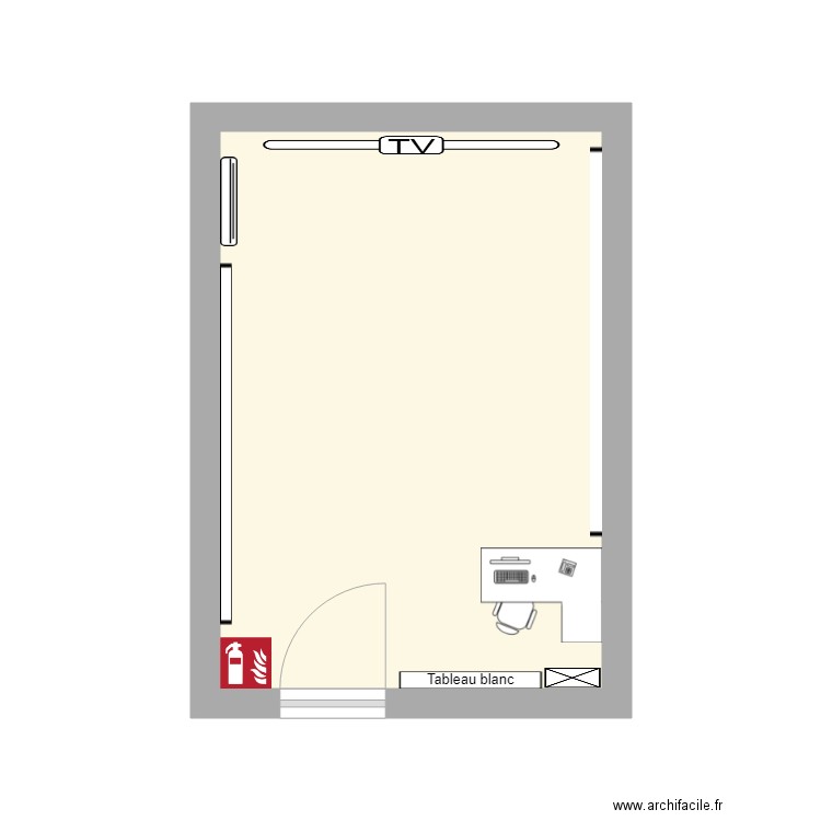 Bureau chefs de file. Plan de 1 pièce et 15 m2