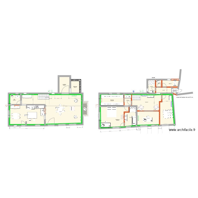 petite maison 20 mars avec coin couture. Plan de 30 pièces et 179 m2