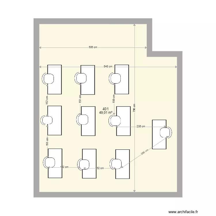 401 en ecole 10 personnes. Plan de 