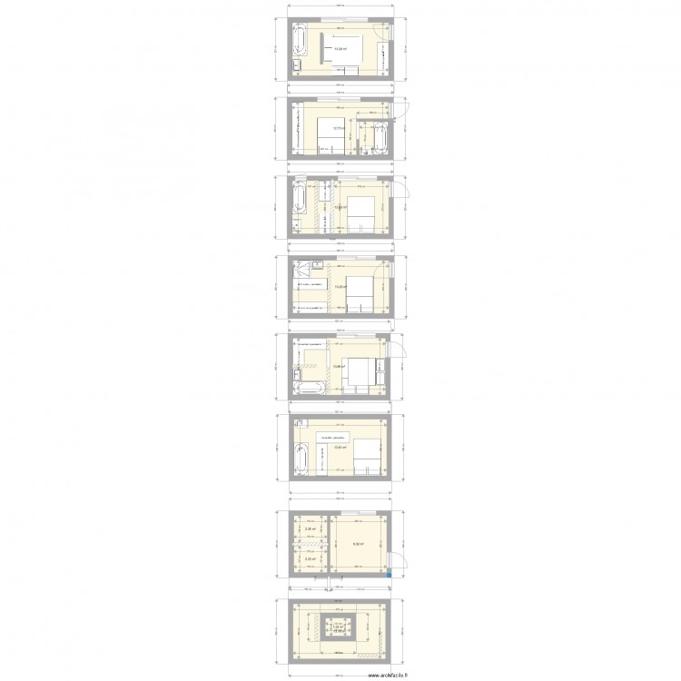 suite parentale 13m2. Plan de 0 pièce et 0 m2