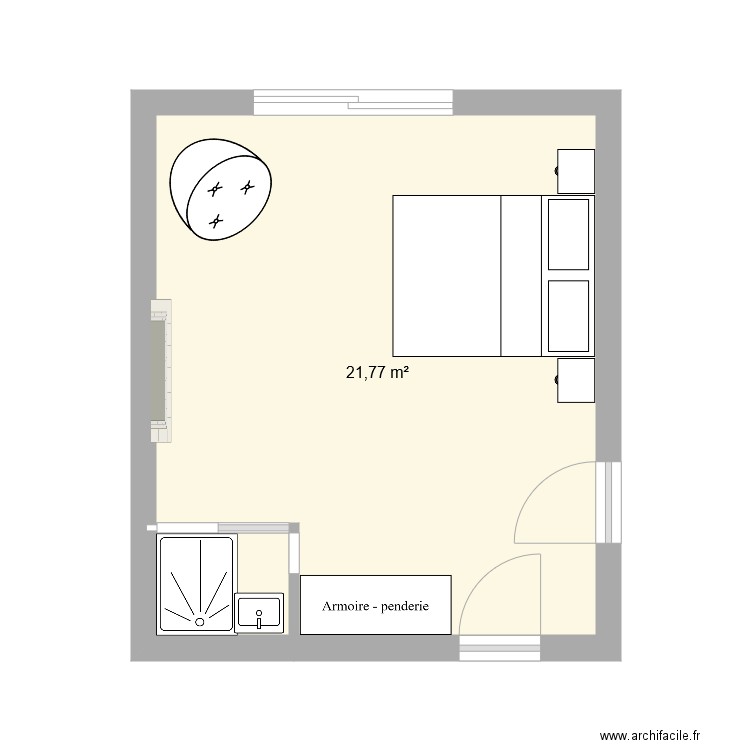 Master bedroom. Plan de 1 pièce et 22 m2