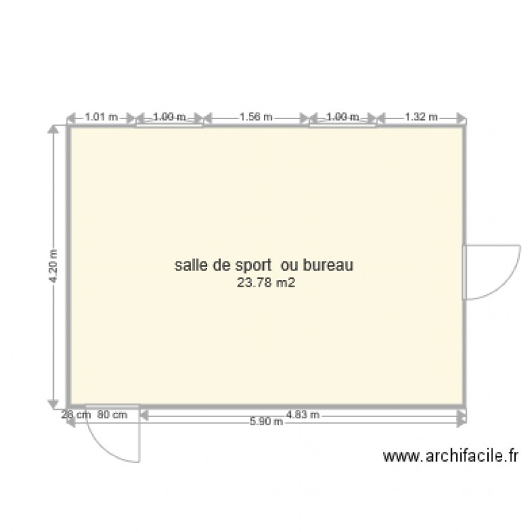 salle de sport ou bureau1. Plan de 0 pièce et 0 m2