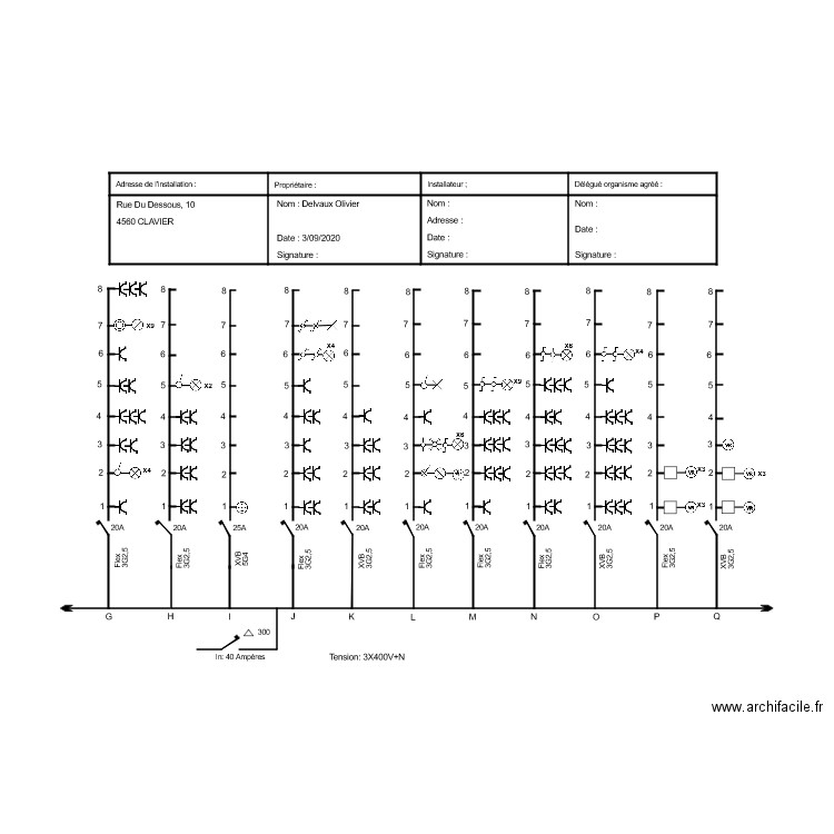 Schéma unifilaire 2 Olivier Delvaux. Plan de 0 pièce et 0 m2