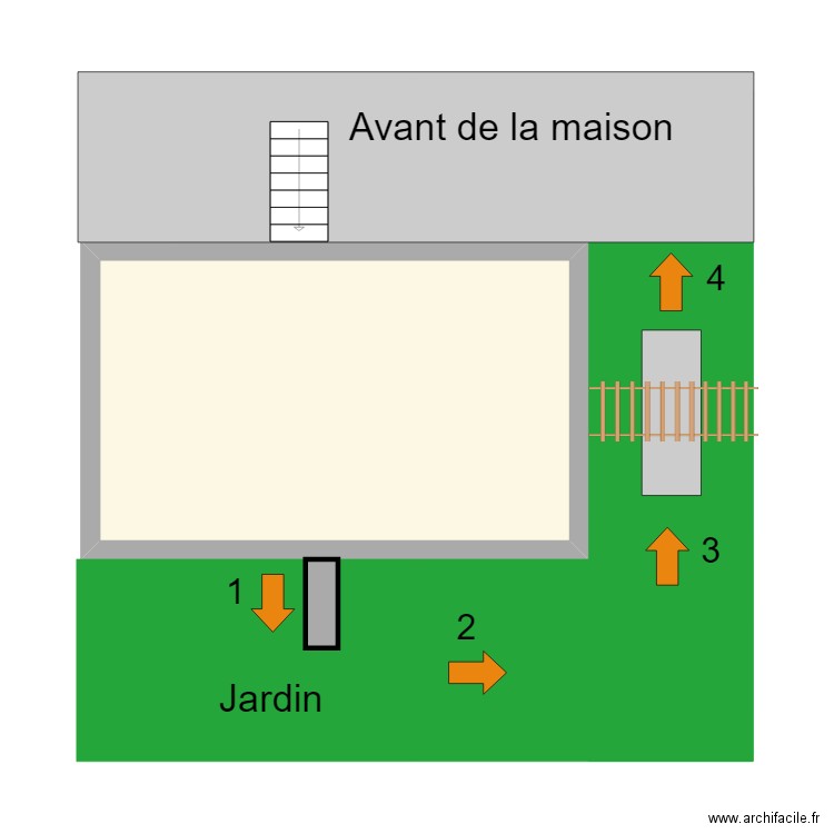 Watrin extérieur. Plan de 1 pièce et 25 m2