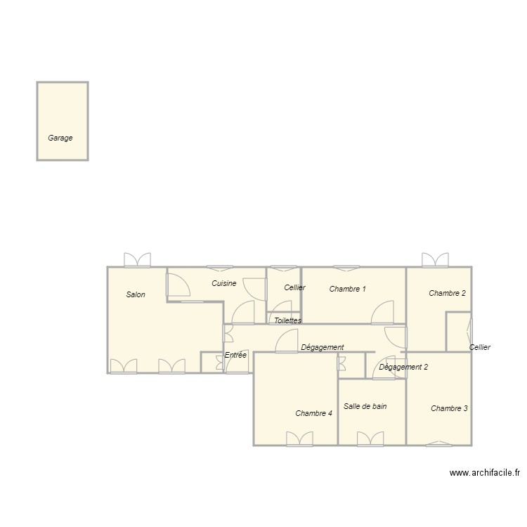 Croquis RANGIER. Plan de 14 pièces et 40 m2