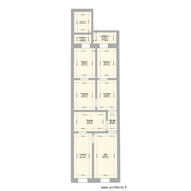 PLAN DULCE AVENIDA LIBERDADE. Plan de 11 pièces et 56 m2