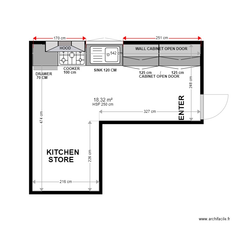 KHALEED aLKHODH. Plan de 1 pièce et 18 m2