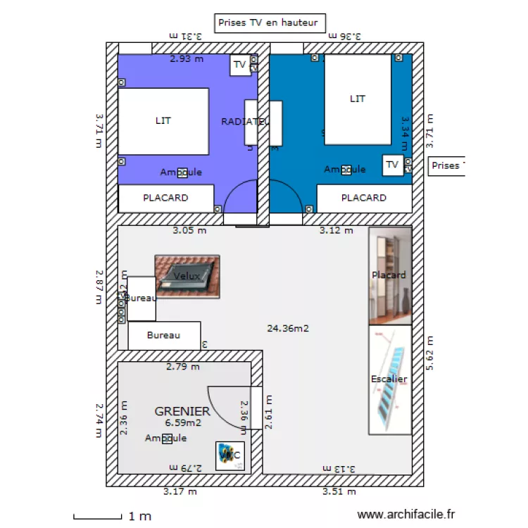 Combles Xavier 03-2011. Plan de Combles Xavier 03-2011. Plan de