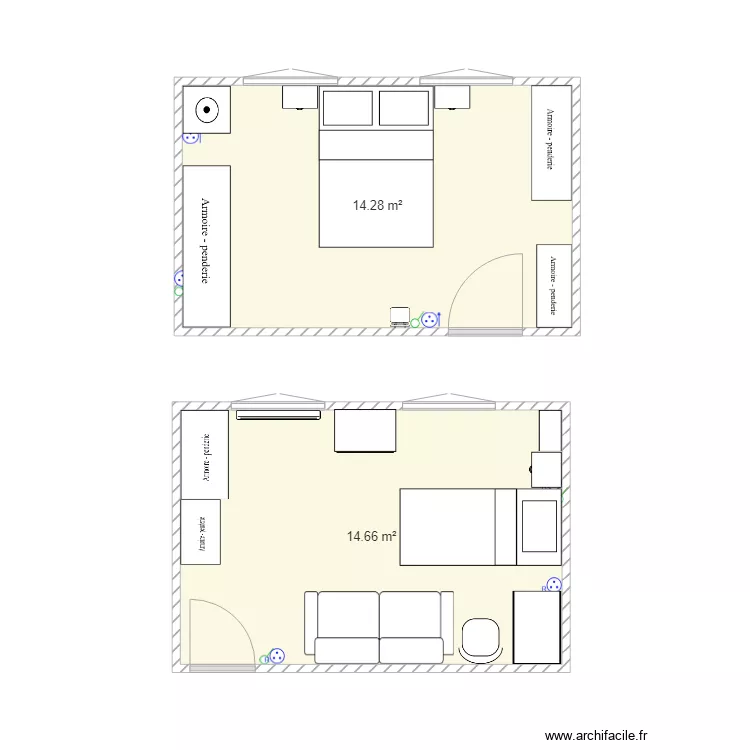 chambre coco chanel 1. Plan de 