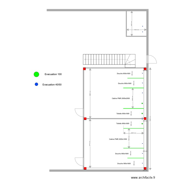 Plan Cabine vestiaire. Plan de 0 pièce et 0 m2