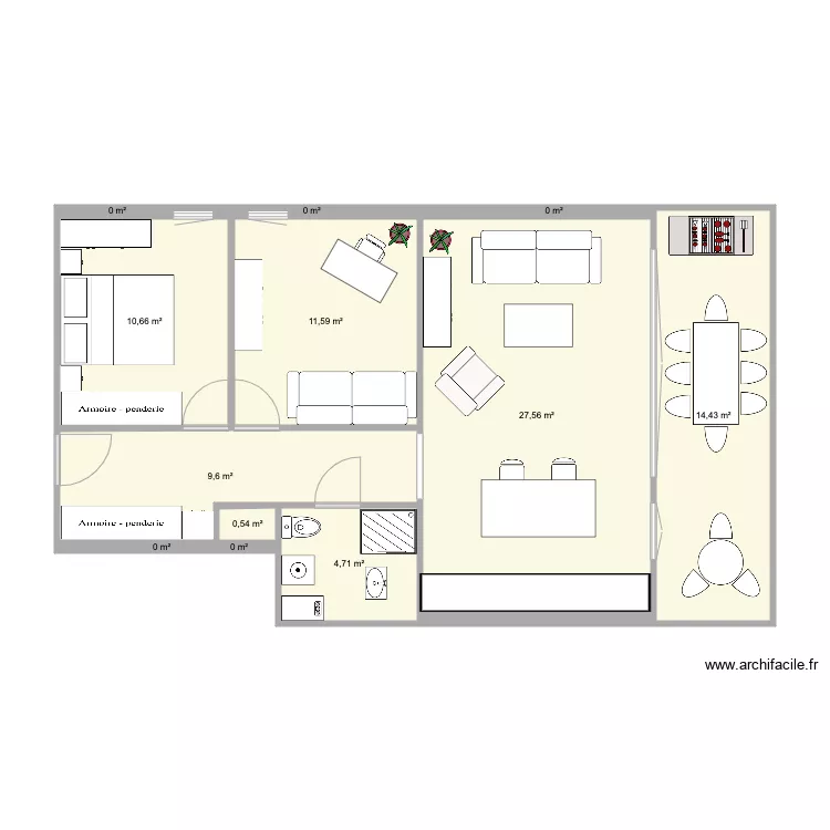 Appart Biarrtiz. Plan de 