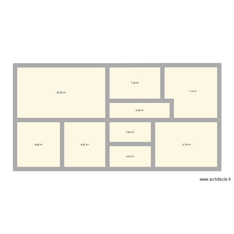 102 m2 2022. Plan de 9 pièces et 82 m2