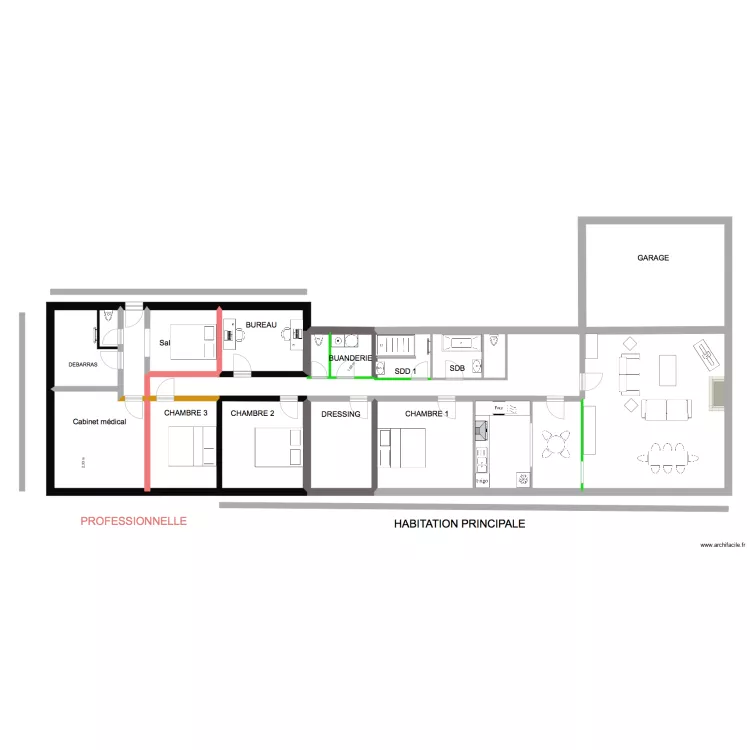 annexe vedrin professionnelle. Plan de 