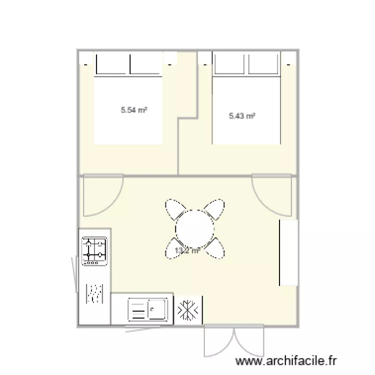 chalet 25m2 v2. Plan de 