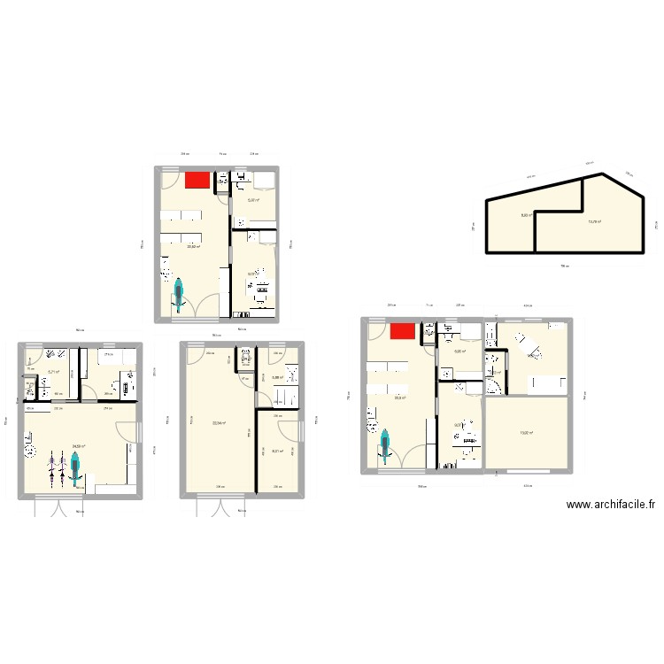 Garage et Studio Lilia. Plan de 20 pièces et 201 m2