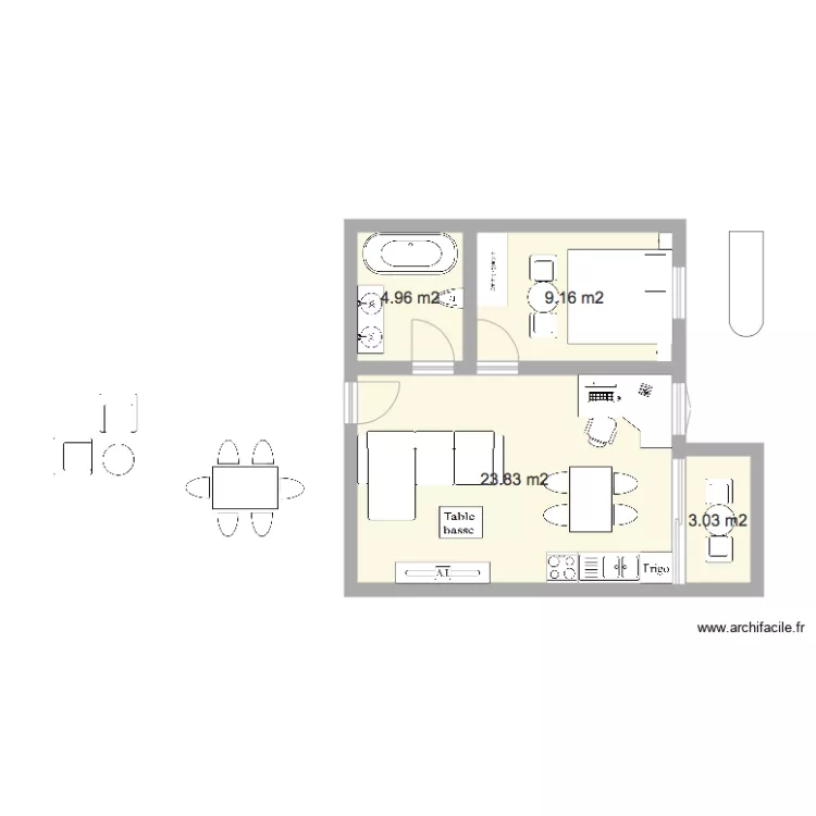 Supérieur 45m2. Plan de Supérieur 45m2. Plan de