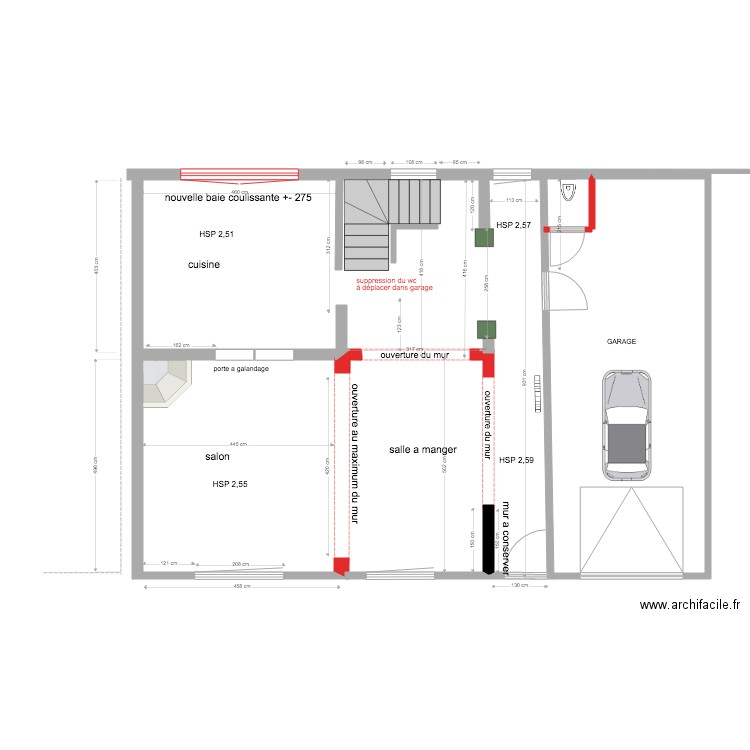 GASPAR YUTZ RDC PROJETE . Plan de 0 pièce et 0 m2