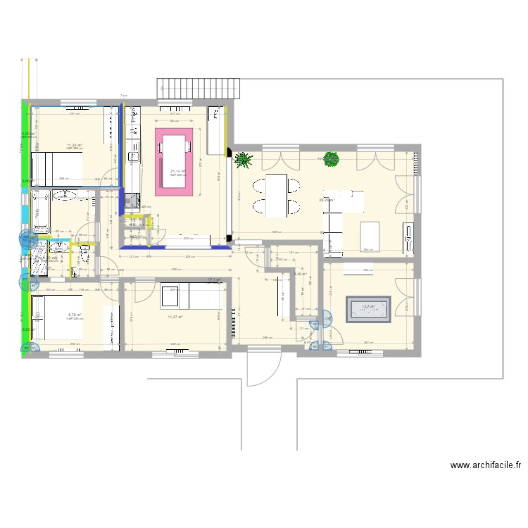 lilas new. Plan de 17 pièces et 125 m2