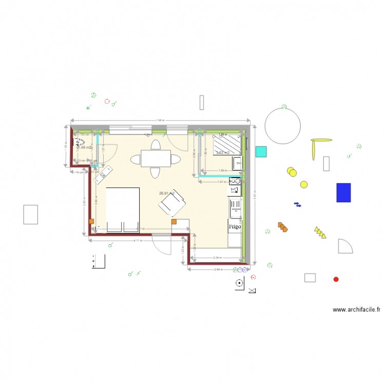 Studio 23. Plan de 0 pièce et 0 m2