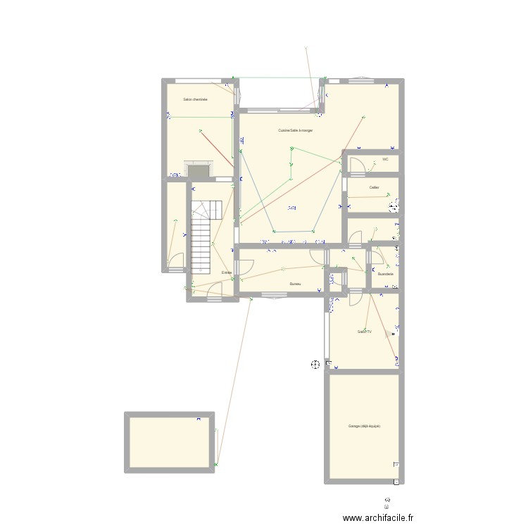 AIX 01 Électricité. Plan de 26 pièces et 258 m2