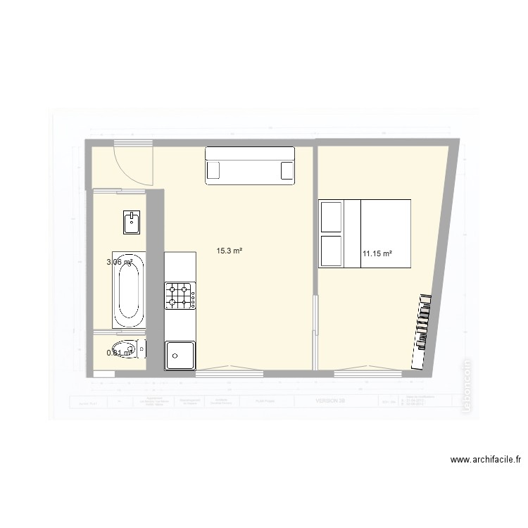 Appart 10e. Plan de 0 pièce et 0 m2